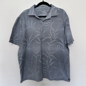 Nat nast luxury men’s polo shirt grey striped leaf print size XL extra large